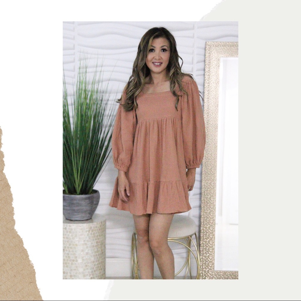 Marissa Dusty Rose Babydoll Dress